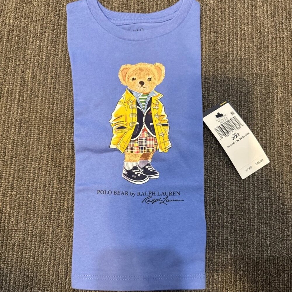 Polo Ralph Lauren Girls Polo Bear Cotton Jersey Tee 2T NWT